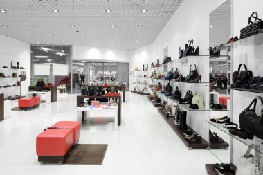 İç modern Avrupa alışveriş Ayakkabı mağazası