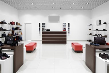 İç modern Avrupa alışveriş Ayakkabı mağazası