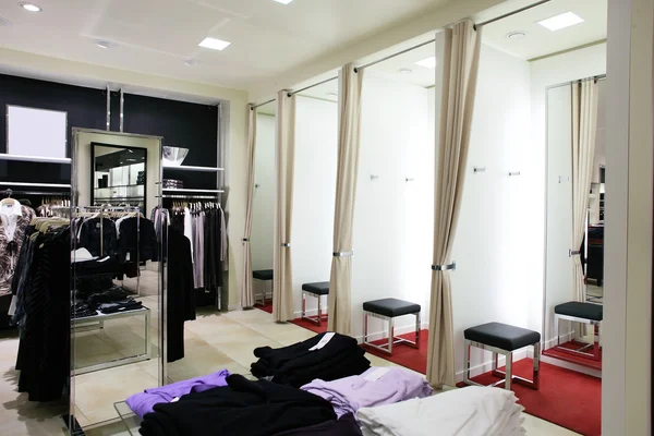 Brand new interior of cloth store — Stock Photo, Image