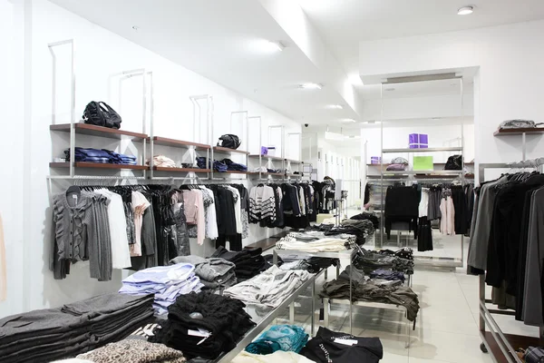 Brand new interior of cloth store — Stock Photo, Image