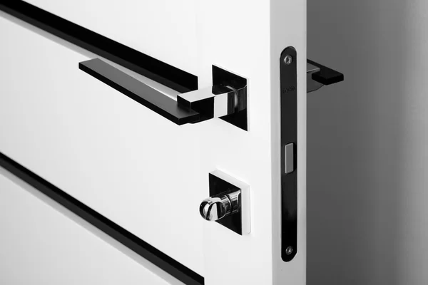 Black with white color door lock — Stock Photo, Image