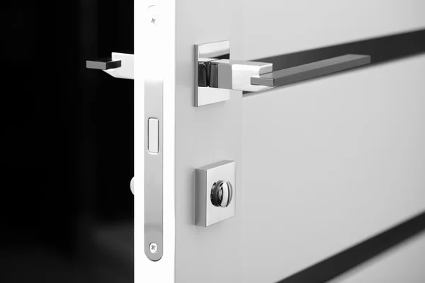 Black with white color door lock — Stock Photo, Image