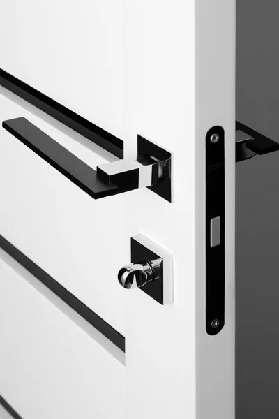 Black with white color door lock — Stock Photo, Image
