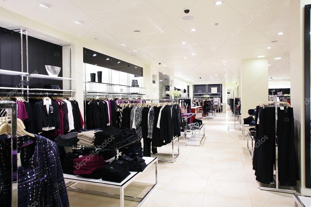 brand new interior of cloth store