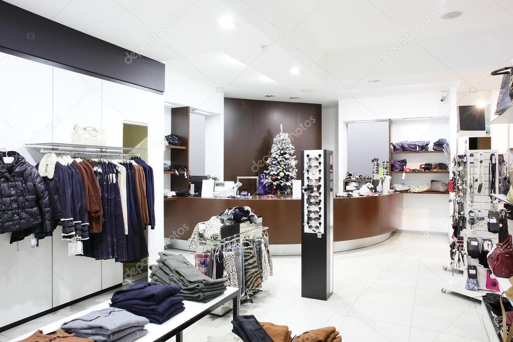 brand new interior of cloth store