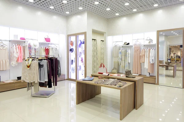 Brand new interior of cloth store — Stock Photo, Image