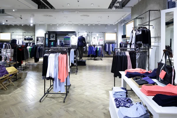 Brand new interior of cloth store — Stock Photo, Image