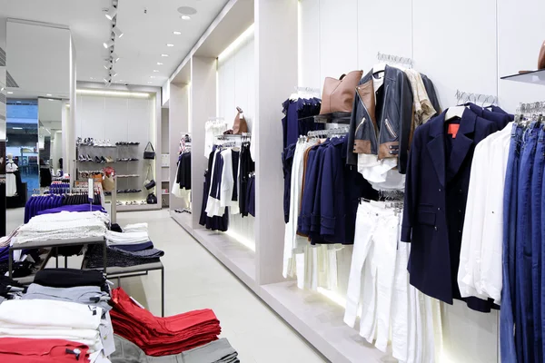 Brand new interior of cloth store — Stock Photo, Image