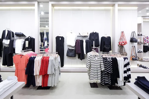 Brand new interior of cloth store — Stock Photo, Image