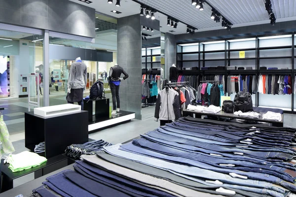 Brand new interior of cloth store — Stock Photo, Image