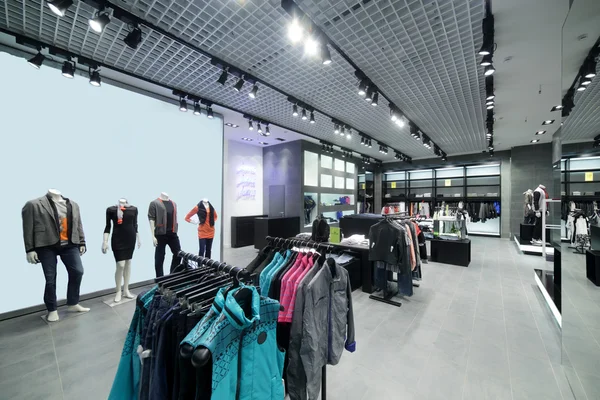 Brand new interior of cloth store — Stock Photo, Image