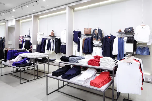 Brand new interior of cloth store — Stock Photo, Image