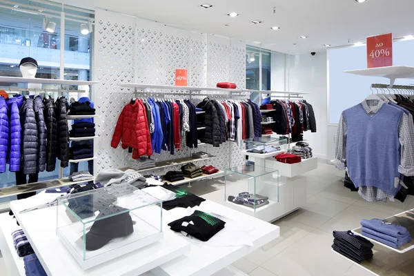 Brand new interior of cloth store — Stock Photo, Image