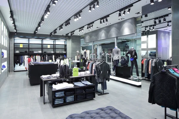 Brand new interior of cloth store — Stock Photo, Image