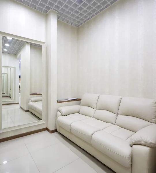 Interior of dressing room at cloth store — Stock Photo, Image