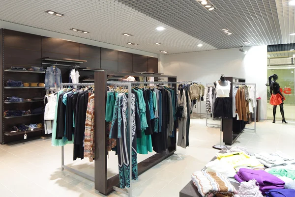 Brand new interior of cloth store — Stock Photo, Image