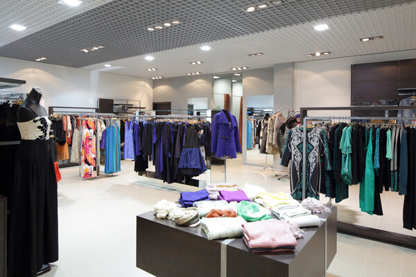 brand new interior of cloth store