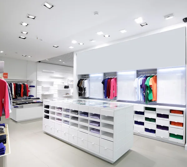 Brand new interior of cloth store — Stock Photo, Image