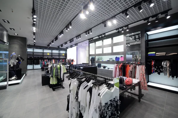 Brand new interior of cloth store — Stock Photo, Image