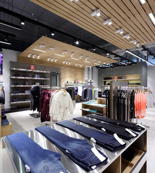 Brand new interior of cloth store — Stock Photo, Image