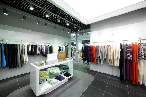 Brand new interior of cloth store Royalty Free Stock Photos
