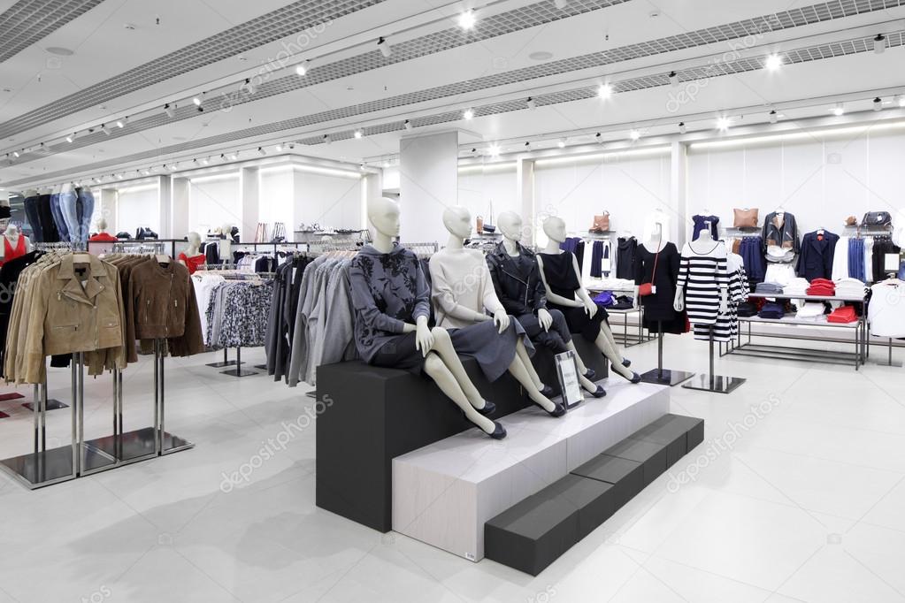 brand new interior of cloth store