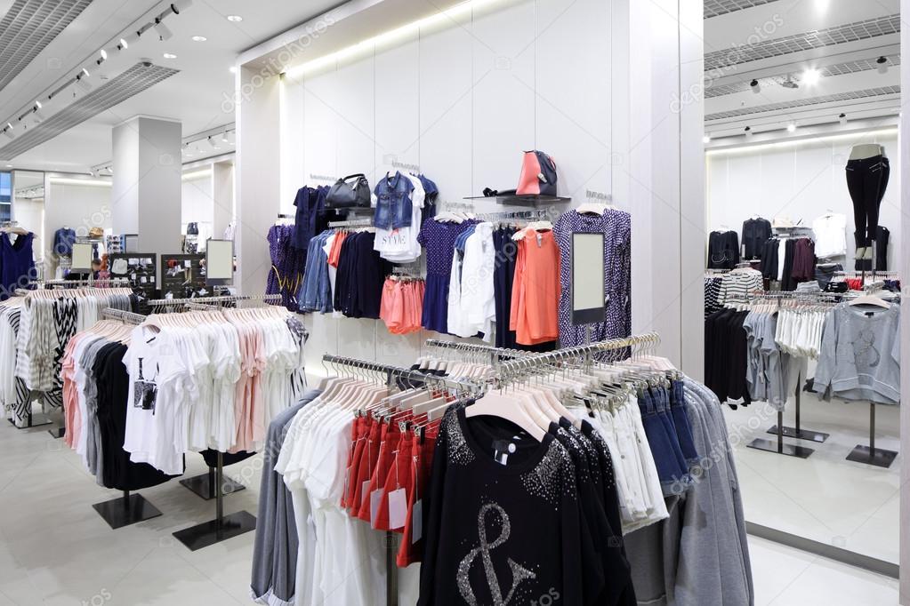 brand new interior of cloth store