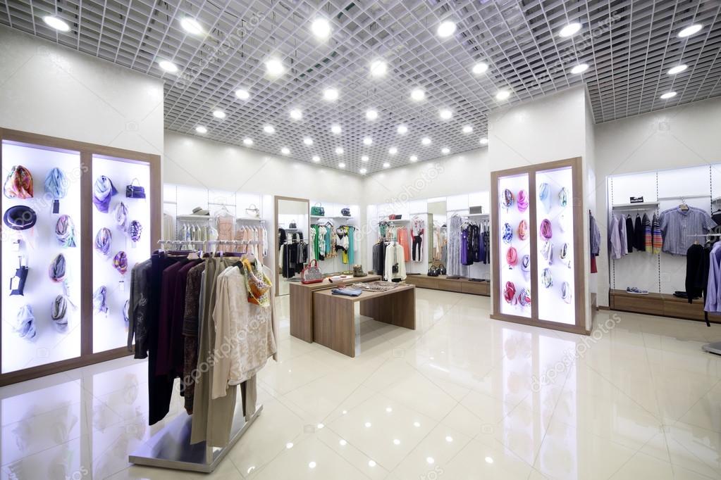 brand new interior of cloth store