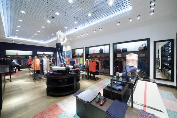 Brand new interior of cloth store — Stock Photo, Image