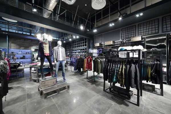 Brand new interior of cloth store — Stock Photo, Image