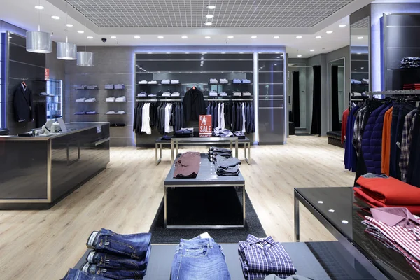 Brand new interior of cloth store — Stock Photo, Image