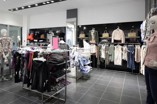 Brand new interior of cloth store — Stock Photo, Image