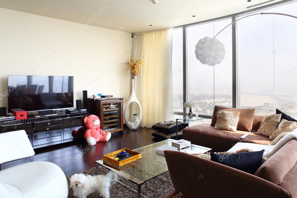 bright interior of living room