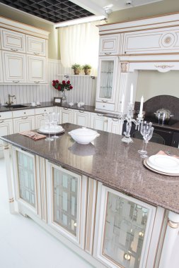 İç modern Avrupa mutfağı