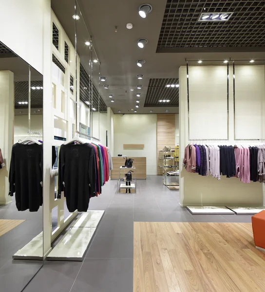 Brand new interior of cloth store — Stock Photo, Image