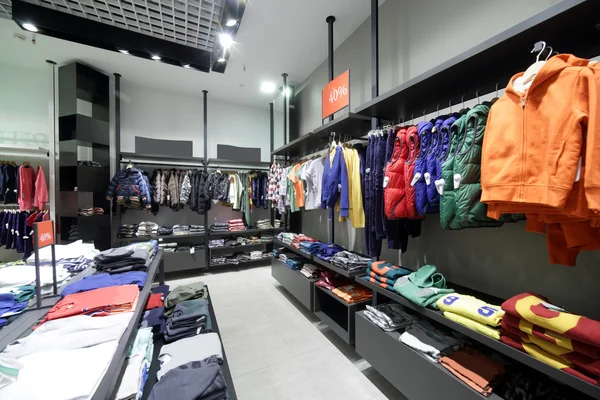 Brand new interior of cloth store — Stock Photo, Image