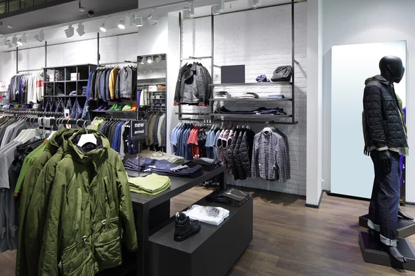 Brand new interior of cloth store — Stock Photo, Image