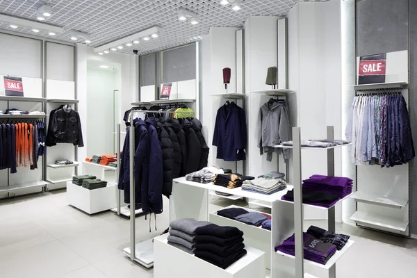 Brand new interior of cloth store — Stock Photo, Image