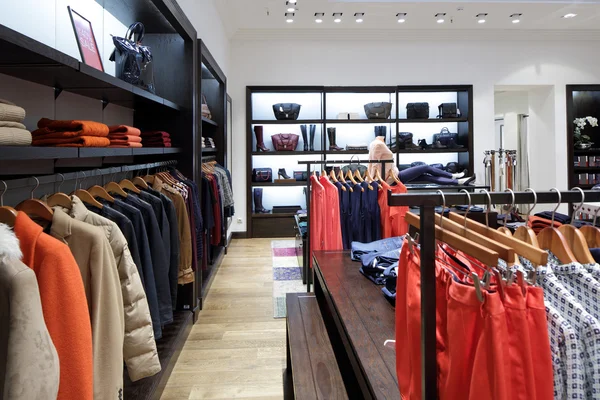 Brand new interior of cloth store — Stock Photo, Image