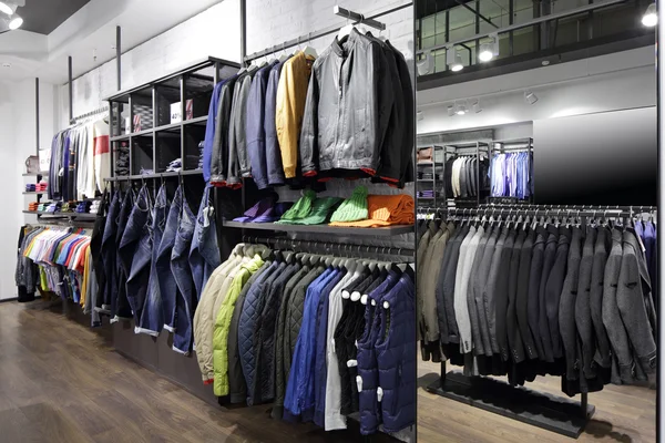 Brand new interior of cloth store — Stock Photo, Image