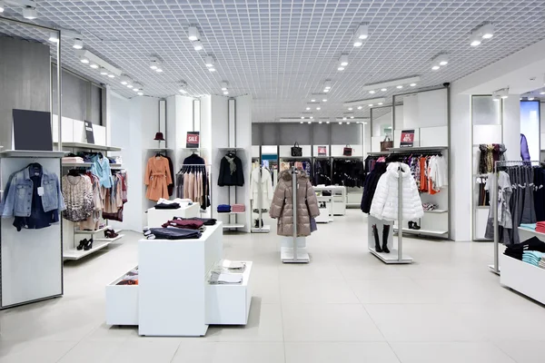 Brand new interior of cloth store — Stock Photo, Image