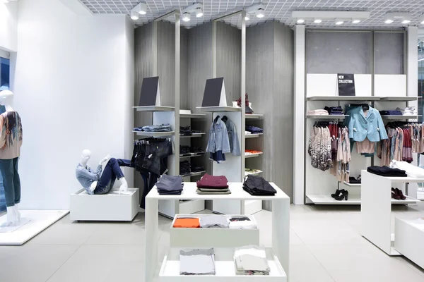 Brand new interior of cloth store — Stock Photo, Image