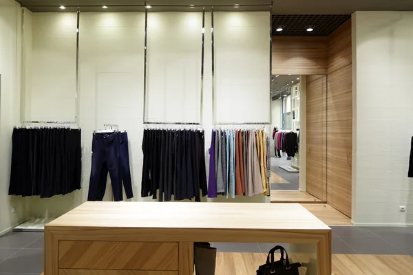 Brand new interior of cloth store — Stock Photo, Image