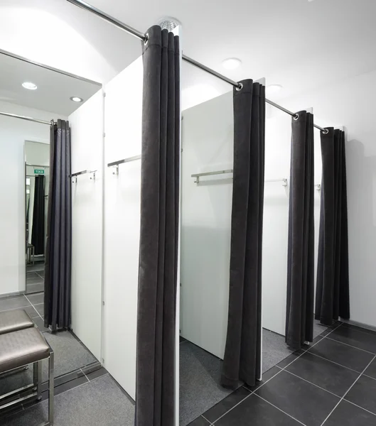 Interior of dressing room at cloth store — Stock Photo, Image