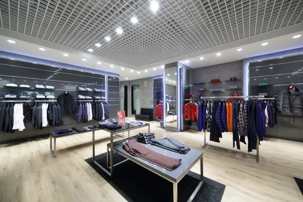 brand new interior of cloth store