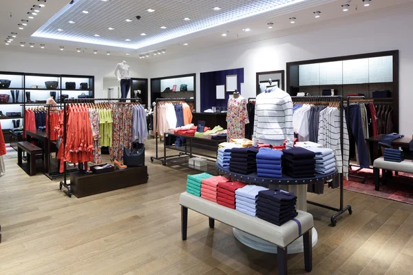 Brand new interior of cloth store — Stock Photo, Image