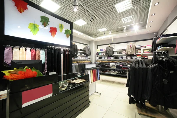 Brand new interior of cloth store — Stock Photo, Image