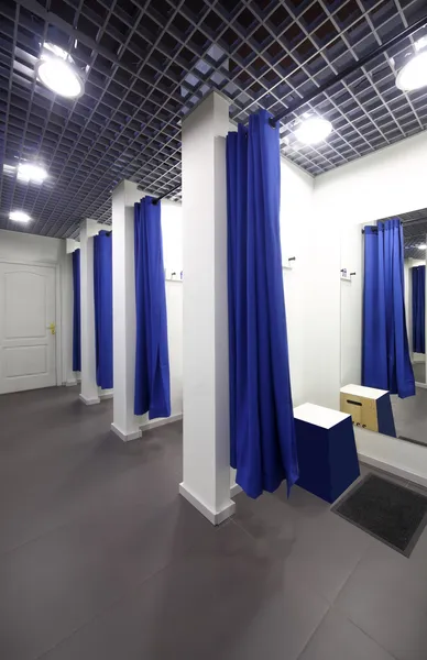 Interior of dressing room at cloth store — Stock Photo, Image