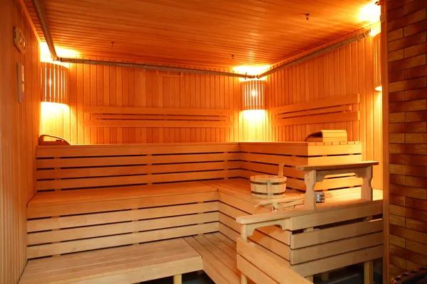 Interior of modern wooden sauna — Stock Image Interior of modern wooden sauna Stock Picture