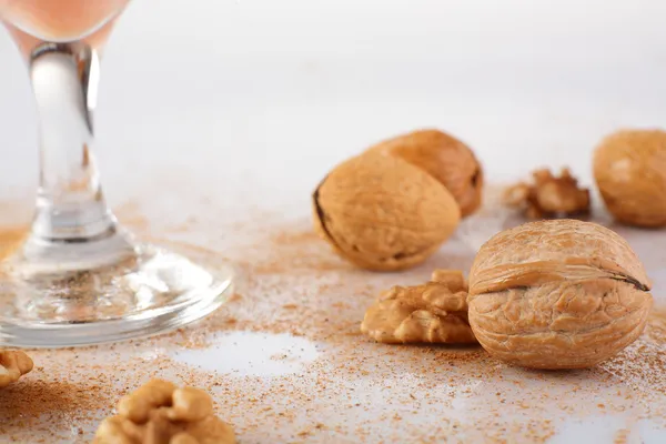 Close up of nuts on white background — Stock Photo, Image